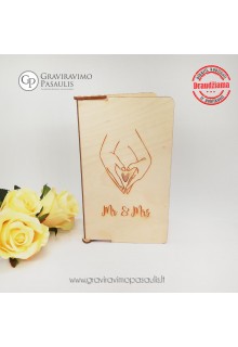 Medinis atvirukas -Vokas "Mr  & Mrs"